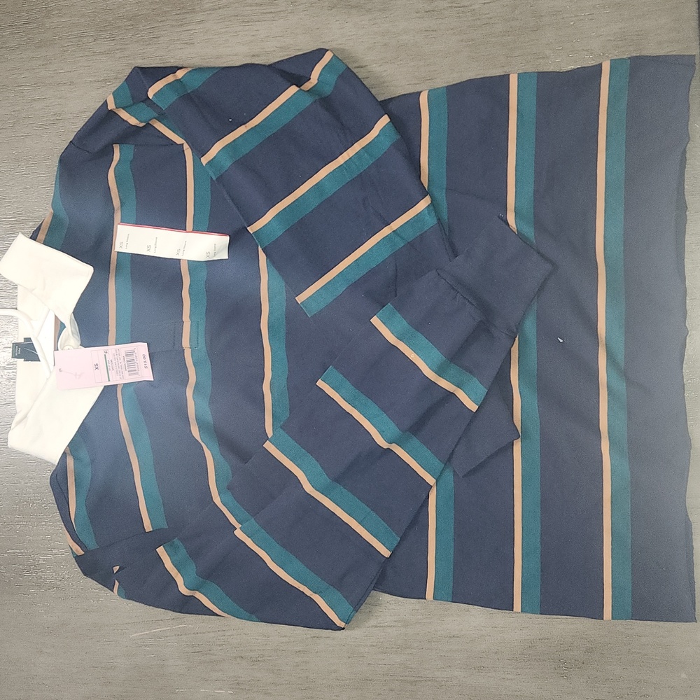Wild Fable girls XS collard striped long sleeve